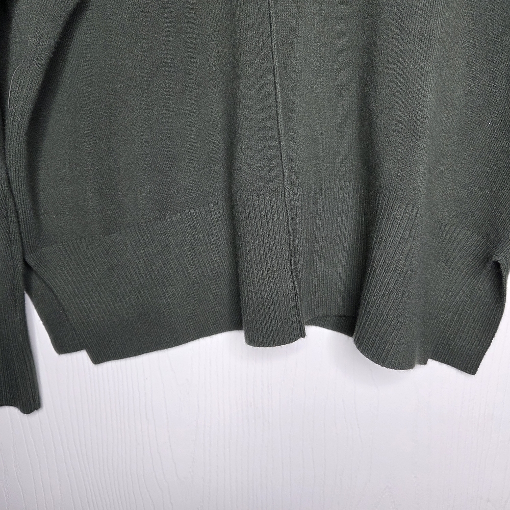 French Connection Dark Olive Crewneck Sweater-Size XS - Picture 4 of 12